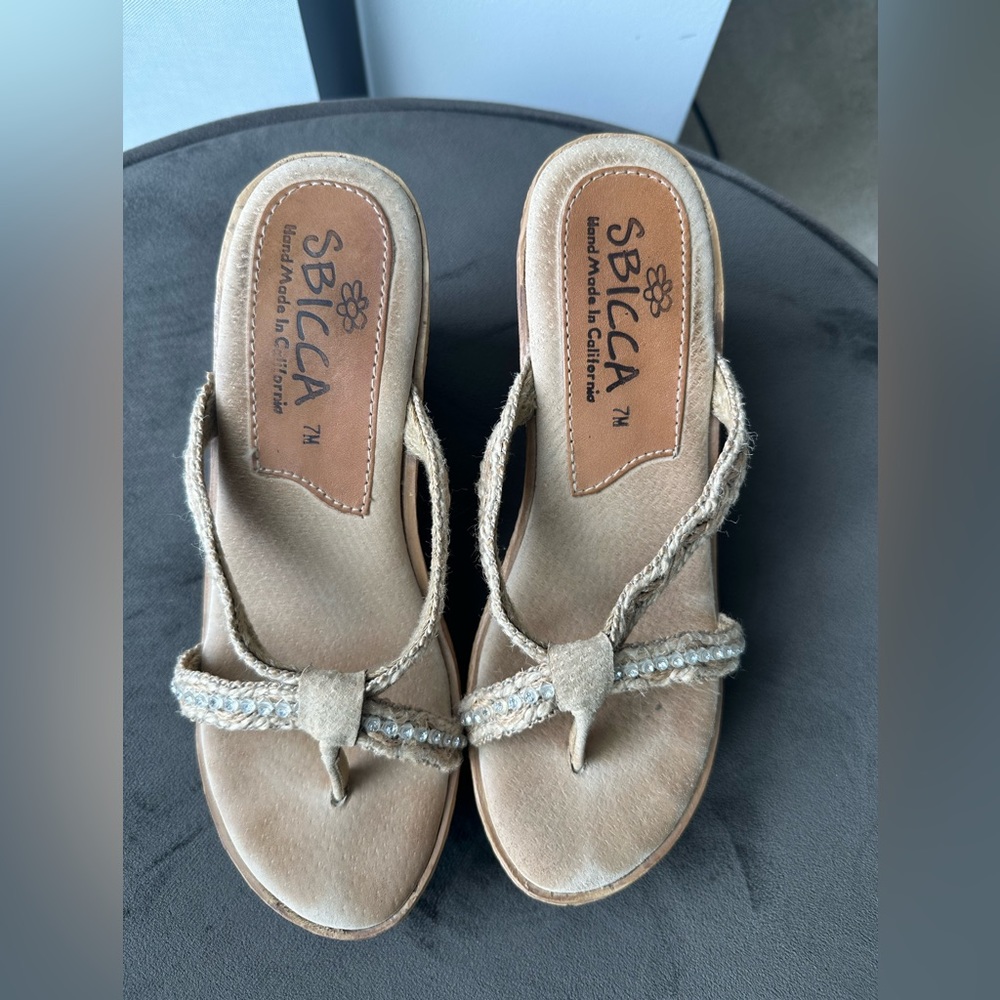 Wedge Natural Sandals Size 7